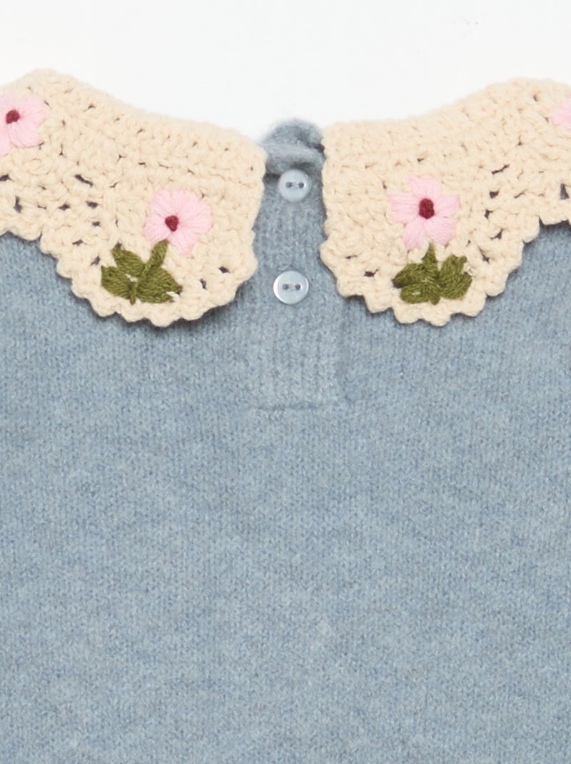 Jersey con cuello de fantasía Azul - Kiabi
