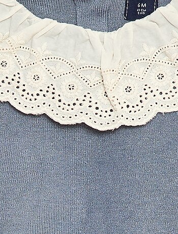 Jersey con cuello de gasa de algodón
