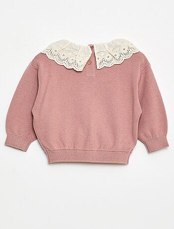 Jersey con cuello de gasa de algodón