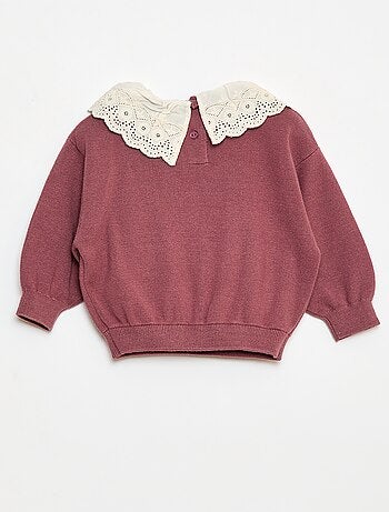 Jersey con cuello de gasa de algodón