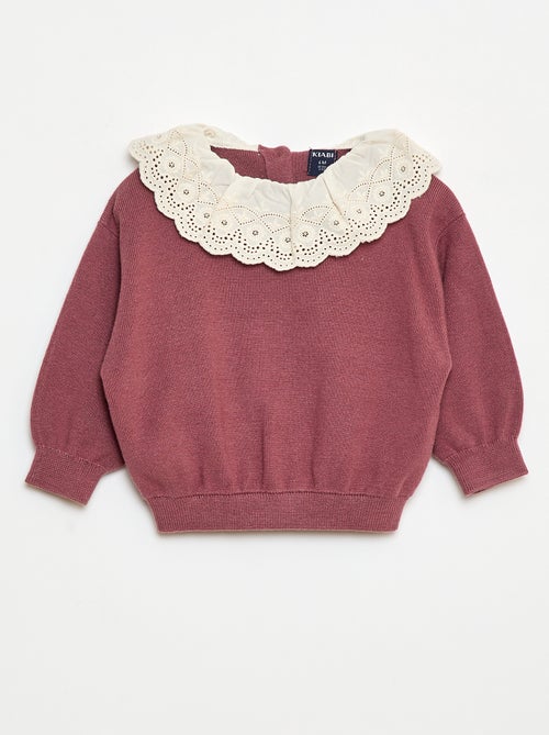 Jersey con cuello de gasa de algodón - Kiabi