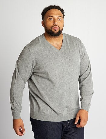 Jersey con cuello de pico de punto fino - Kiabi