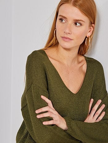 Jersey con cuello de pico - Kiabi