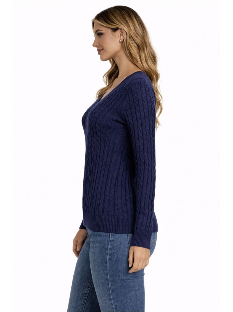 Jersey con cuello de pico Kebello Azul marino - Kiabi