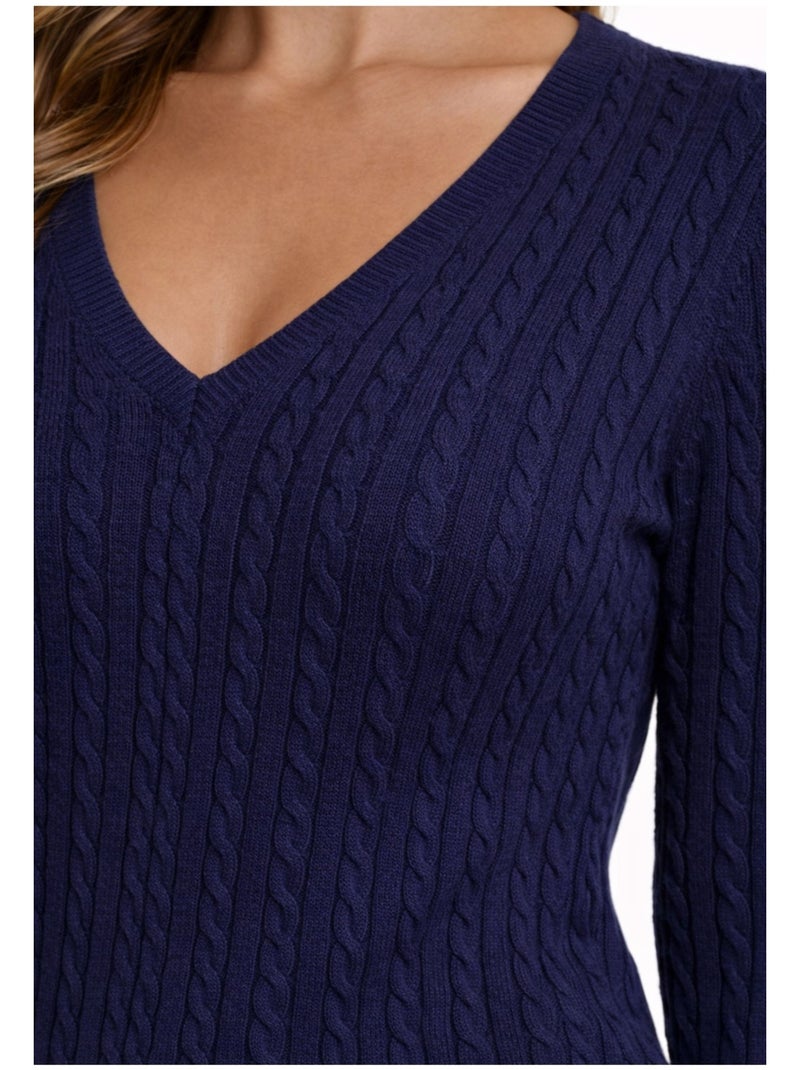 Jersey con cuello de pico Kebello Azul marino - Kiabi