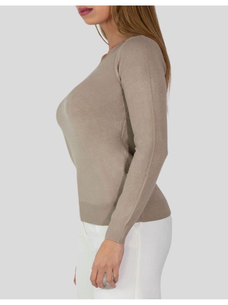 Jersey con cuello de pico Kebello Beige - Kiabi