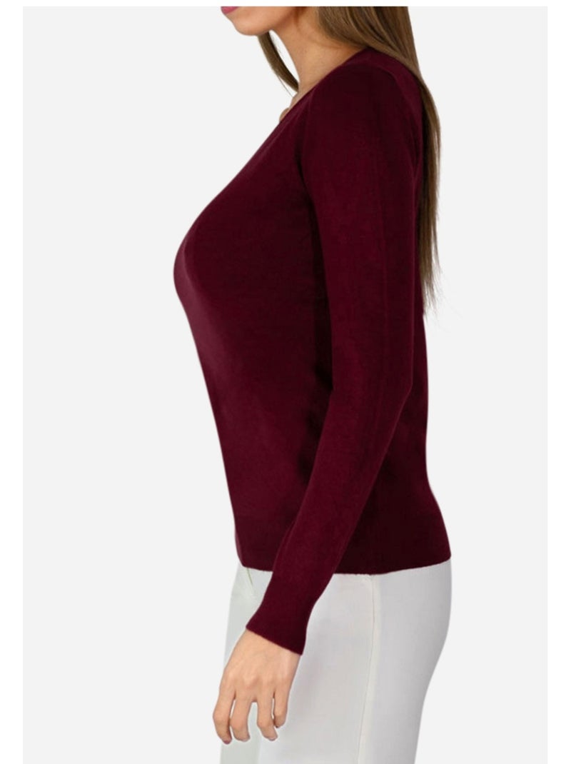 Jersey con cuello de pico Kebello Burdeos - Kiabi