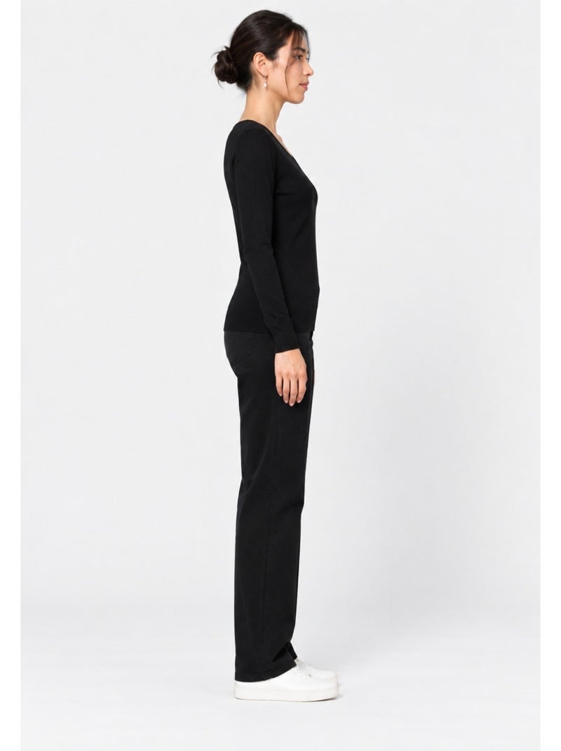 Jersey con cuello de pico kebello Negro Negro - Kiabi