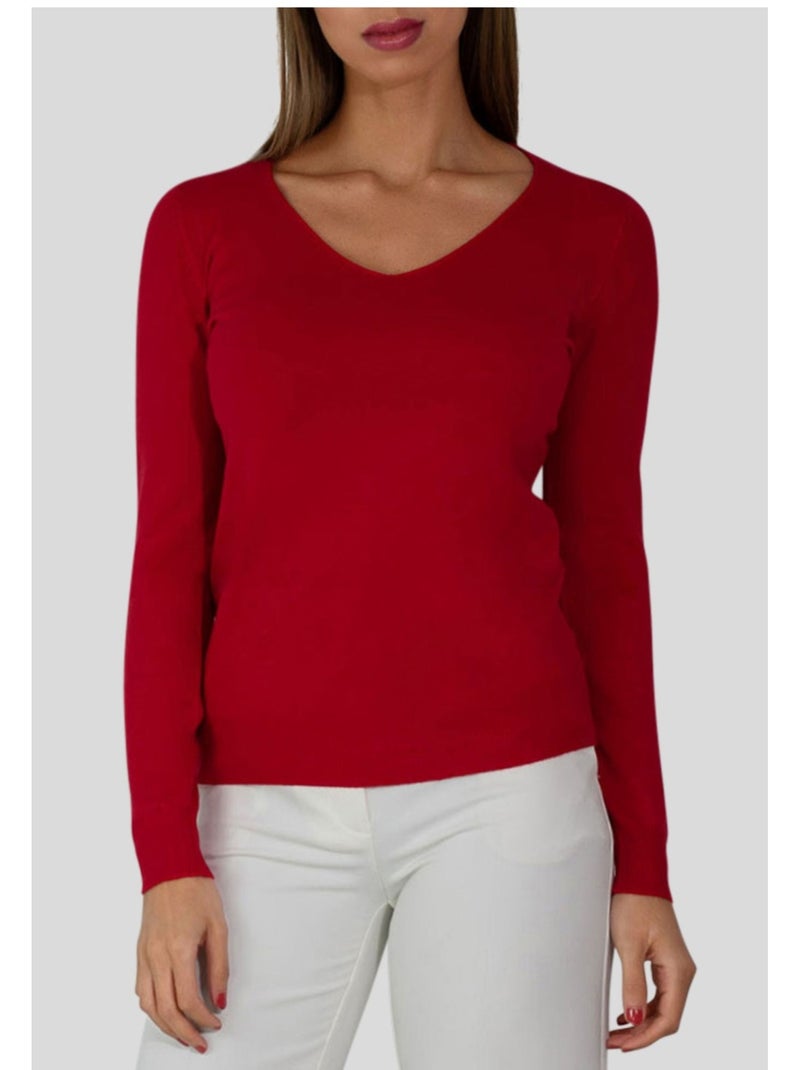 Jersey con cuello de pico Kebello Rojo - Kiabi