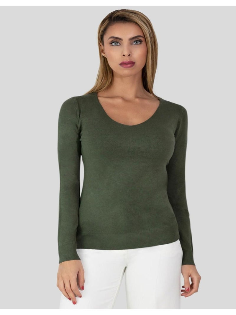 Jersey con cuello de pico Kebello Verde - Kiabi