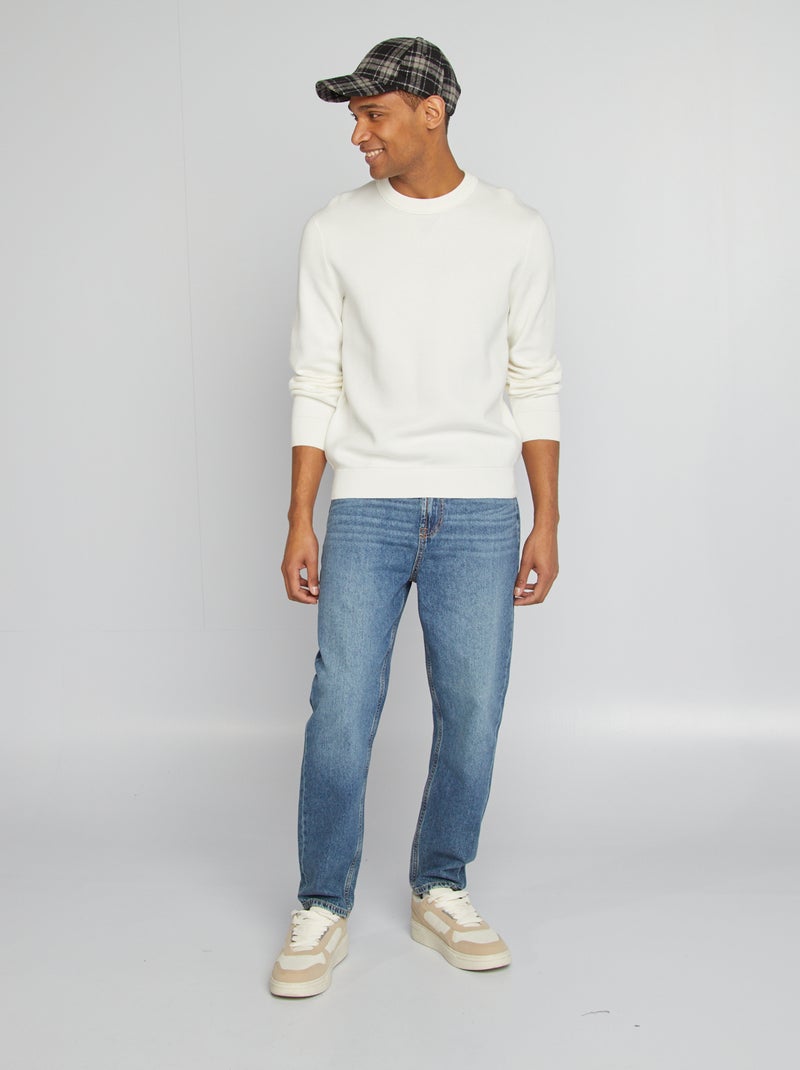 Jersey con cuello de punto fino BLANCO - Kiabi