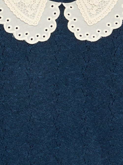 Jersey con cuello grande bordado de fantasía - Kiabi Jersey con cuello grande bordado de fantasía - Kiabi