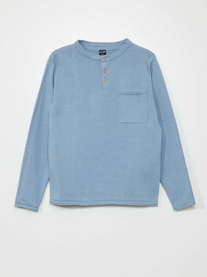 Jersey con cuello panadero AZUL - Kiabi