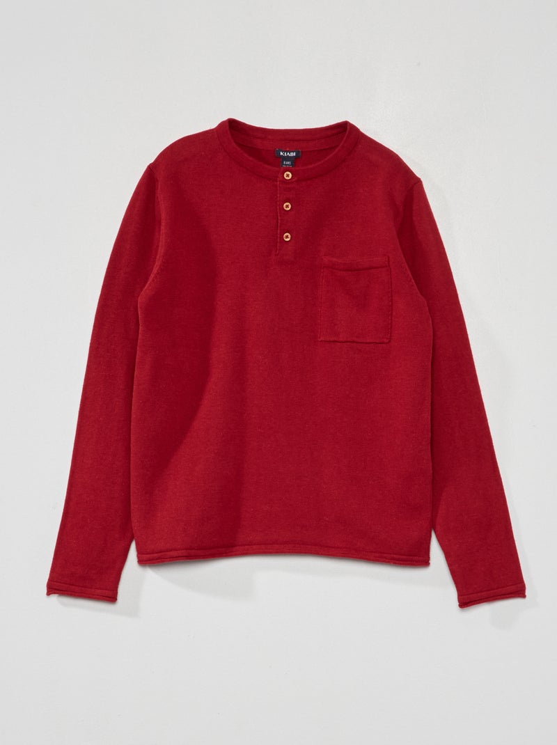 Jersey con cuello panadero ROJO - Kiabi
