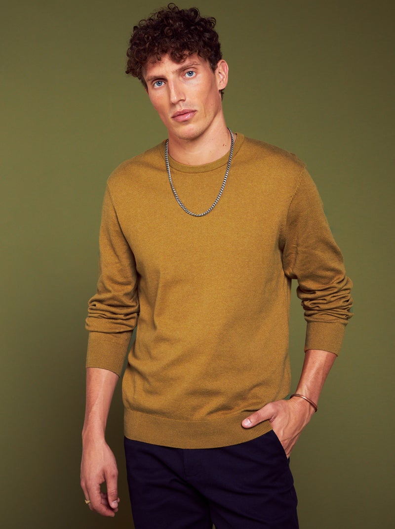 Jersey con cuello redondo AMARILLO - Kiabi