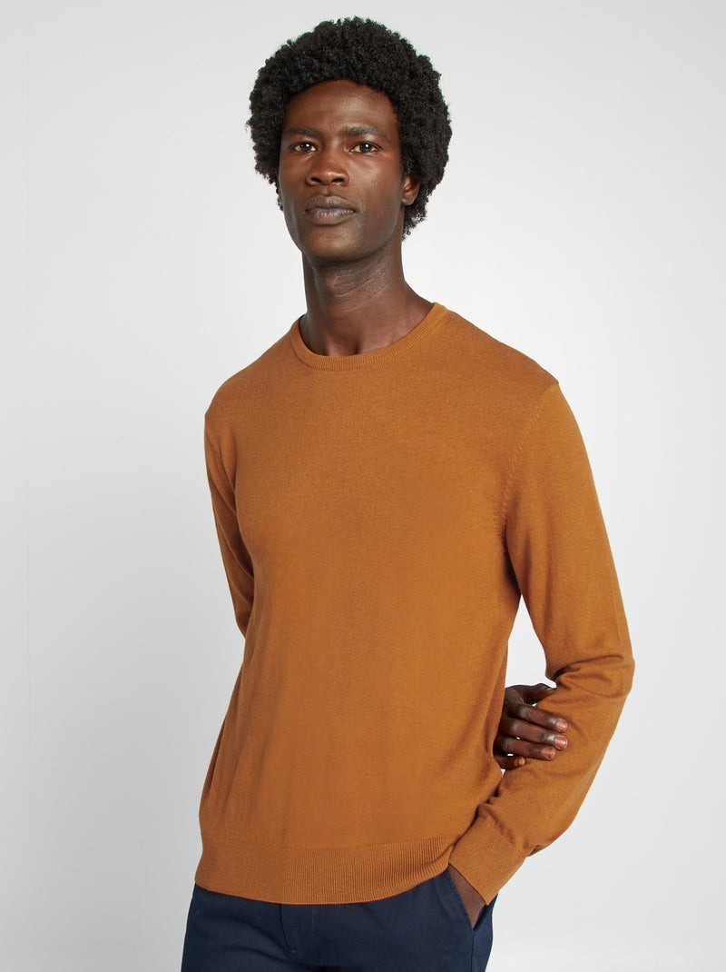 Jersey con cuello redondo AMARILLO - Kiabi