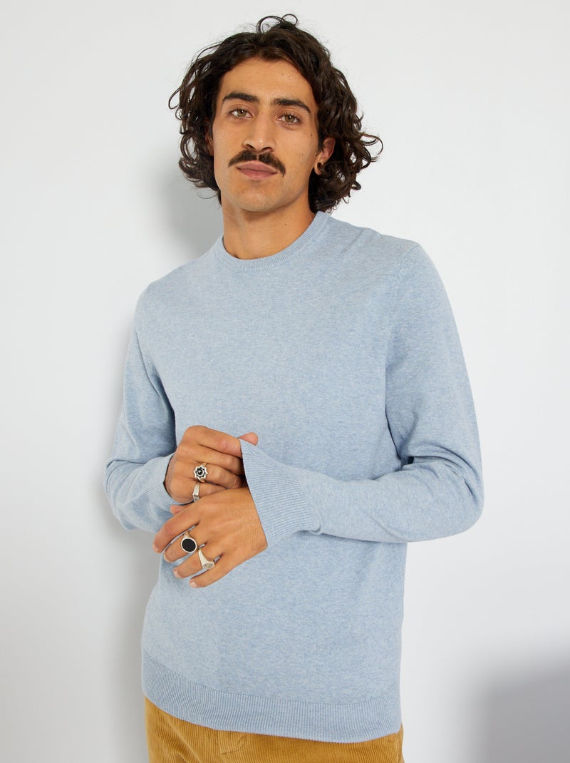 Jersey con cuello redondo AZUL CIELO - Kiabi