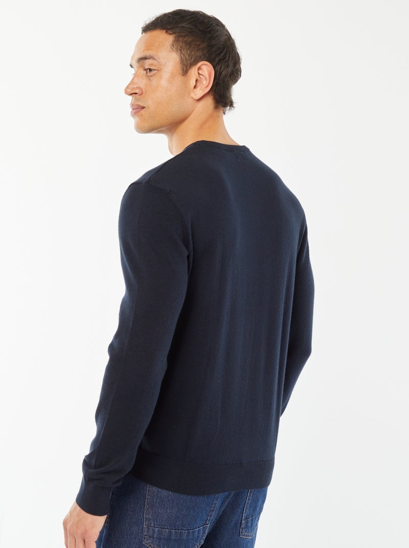 Jersey con cuello redondo AZUL MARINO - Kiabi