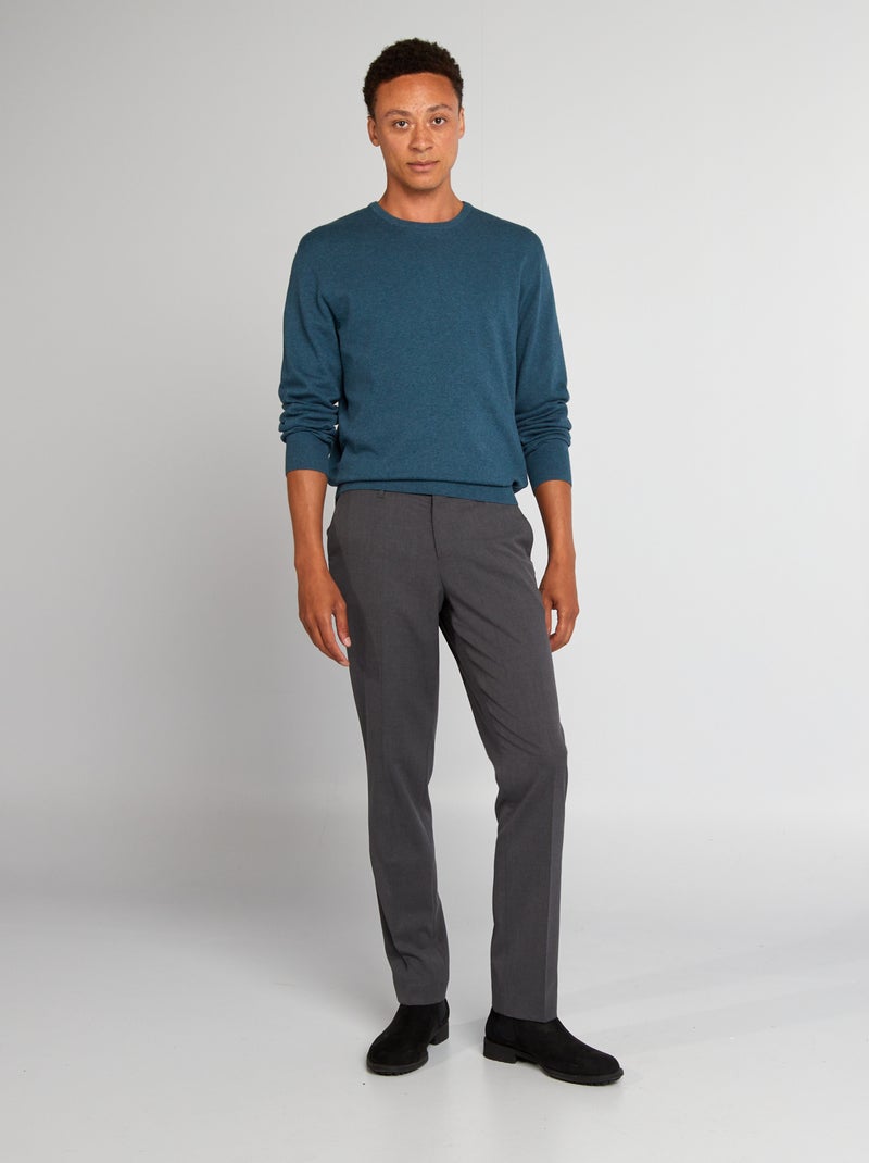 Jersey con cuello redondo AZUL - Kiabi