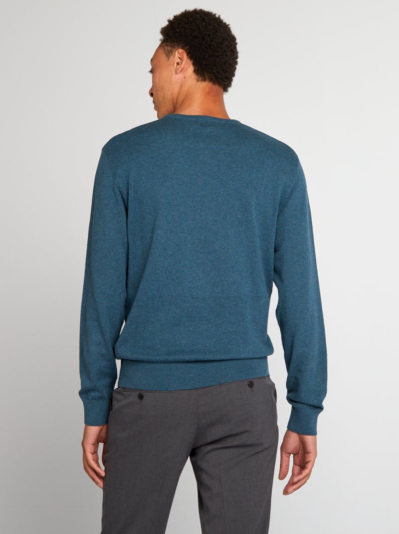 Jersey con cuello redondo AZUL - Kiabi