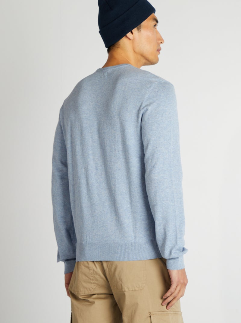 Jersey con cuello redondo AZUL - Kiabi