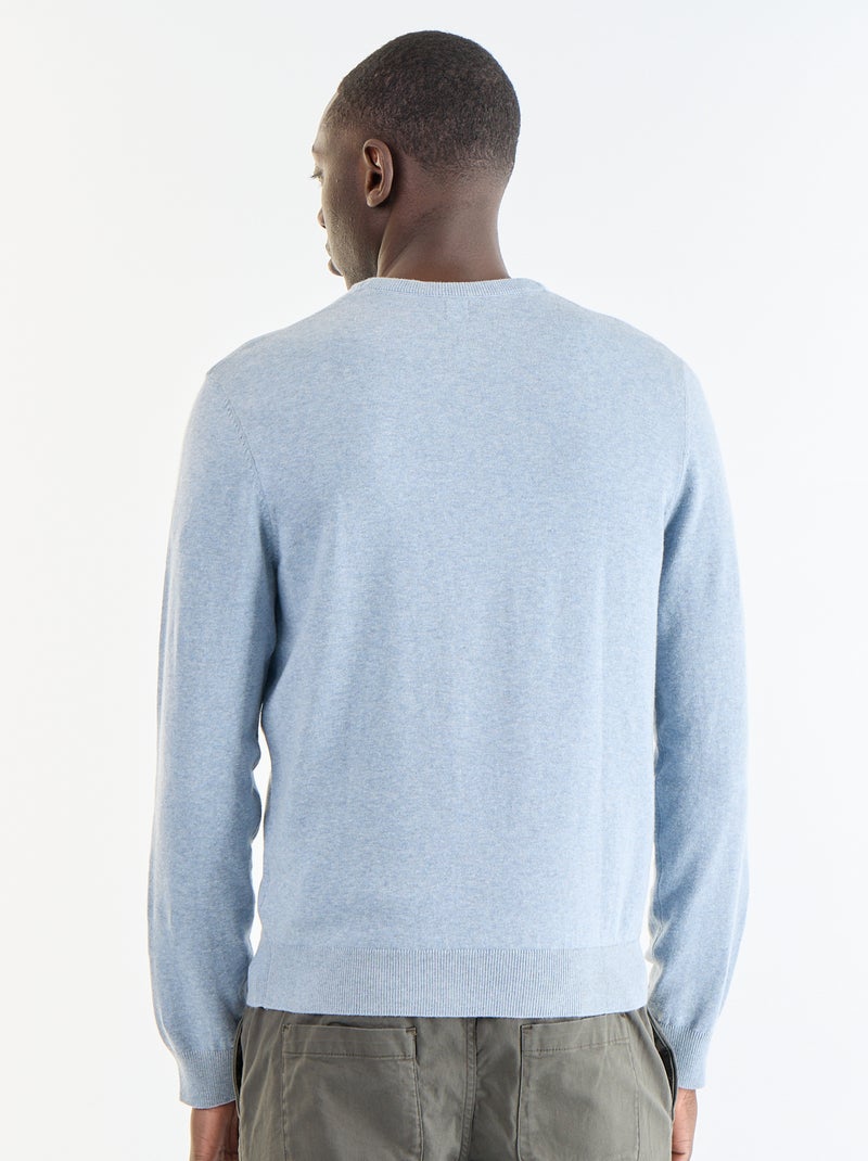 Jersey con cuello redondo Azul - Kiabi
