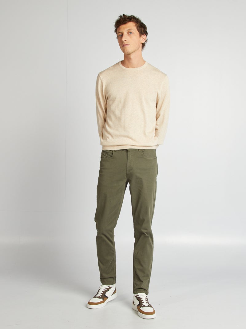 Jersey con cuello redondo BEIGE - Kiabi