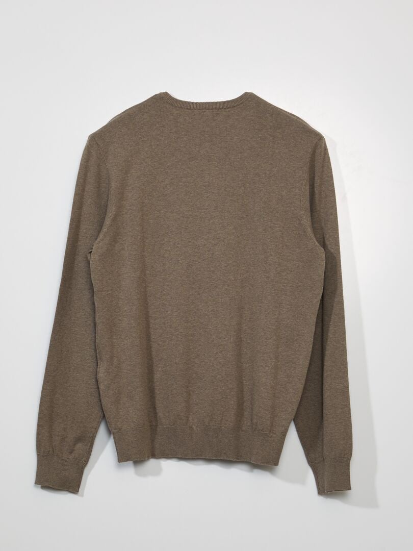 Jersey con cuello redondo BEIGE - Kiabi
