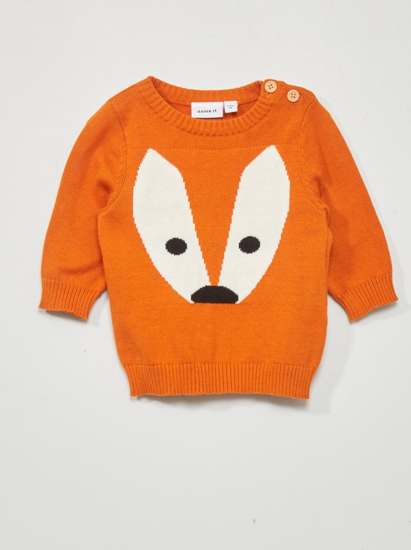 Jersey con cuello redondo 'conejo' NARANJA - Kiabi