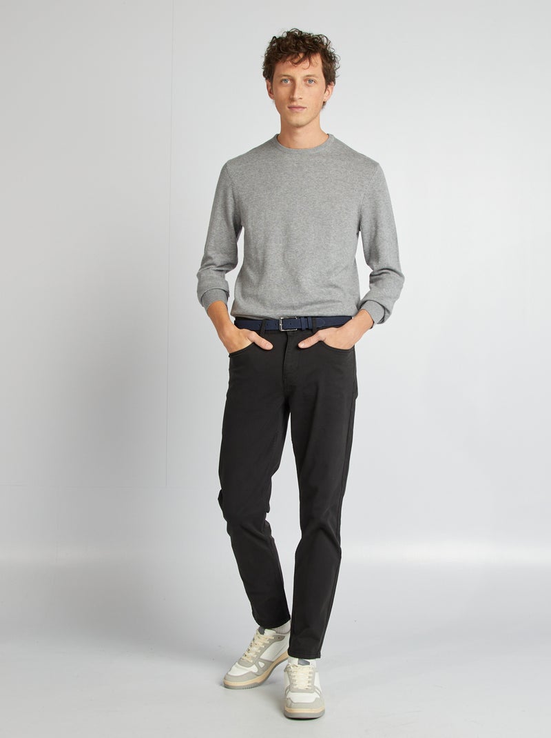 Jersey con cuello redondo GRIS - Kiabi