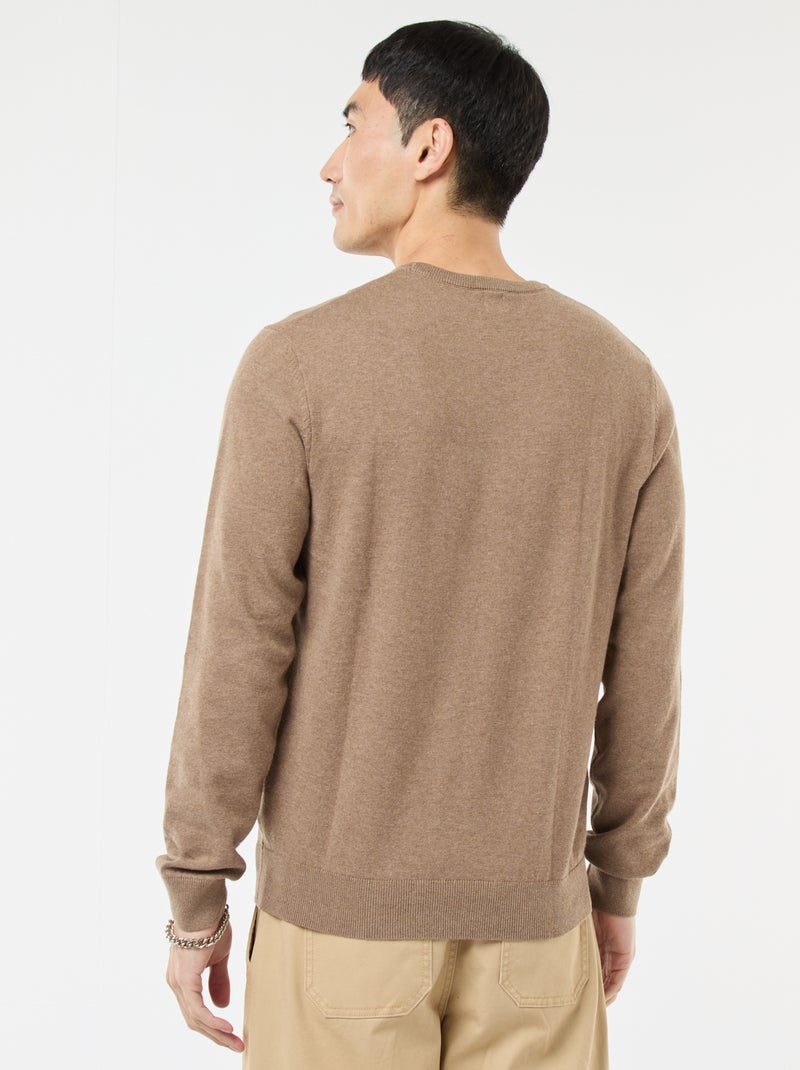 Jersey con cuello redondo Marron - Kiabi