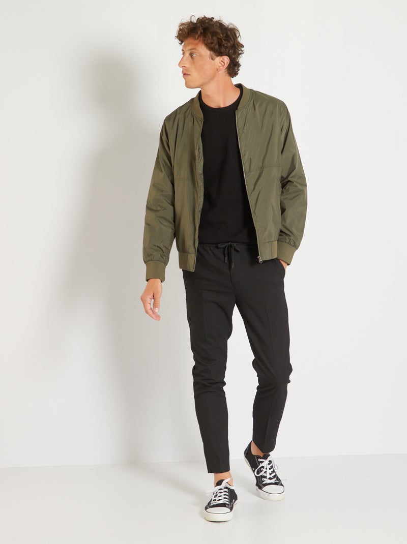 Jersey con cuello redondo negro - Kiabi