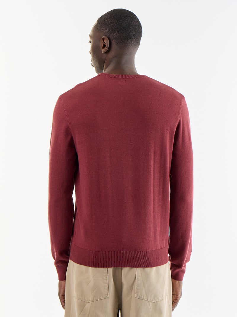 Jersey con cuello redondo Rojo - Kiabi