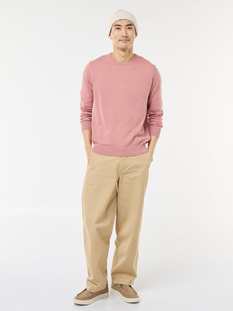 Jersey con cuello redondo Rosa - Kiabi