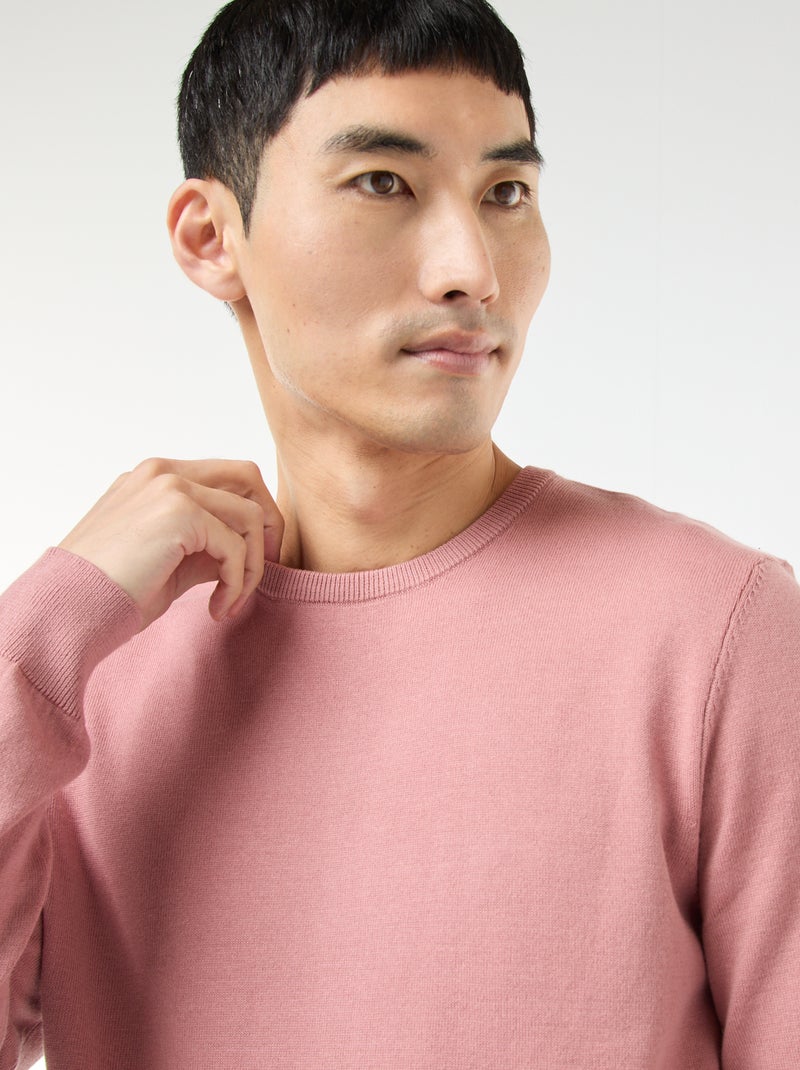 Jersey con cuello redondo Rosa - Kiabi