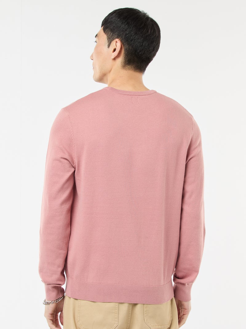 Jersey con cuello redondo Rosa - Kiabi