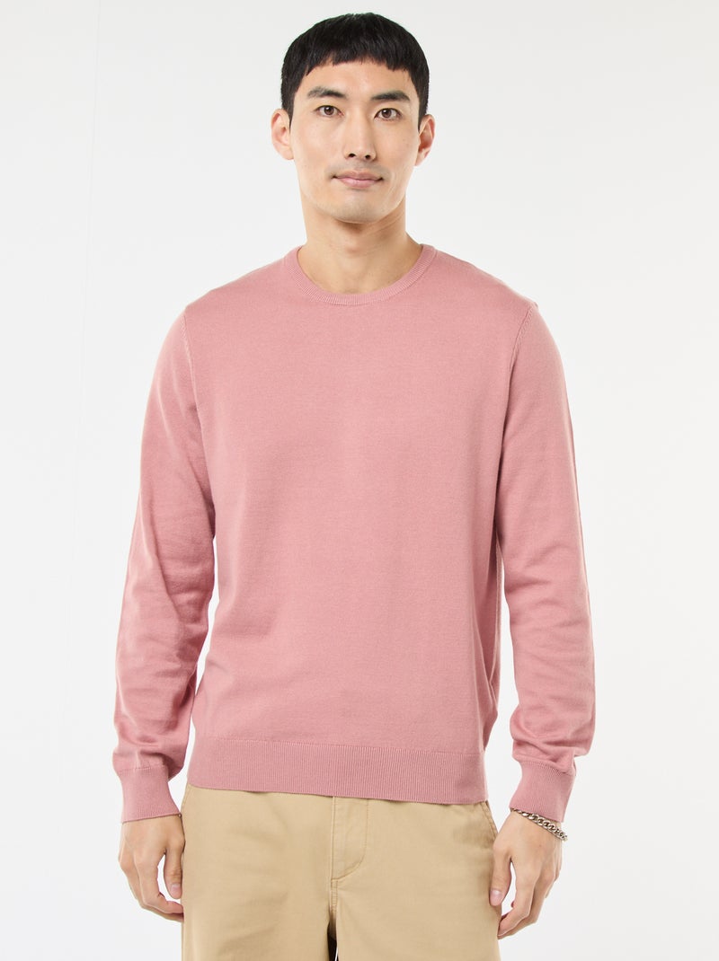 Jersey con cuello redondo Rosa - Kiabi