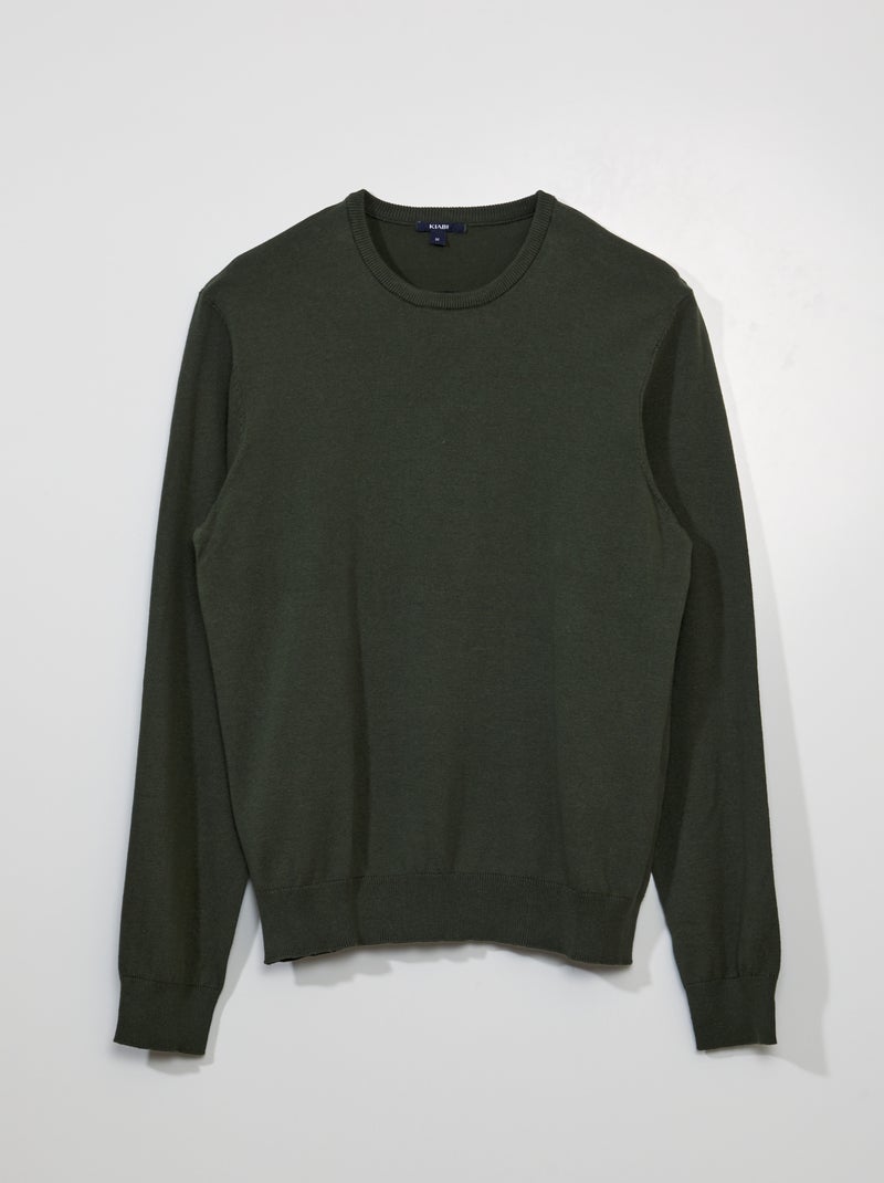 Jersey con cuello redondo VERDE - Kiabi