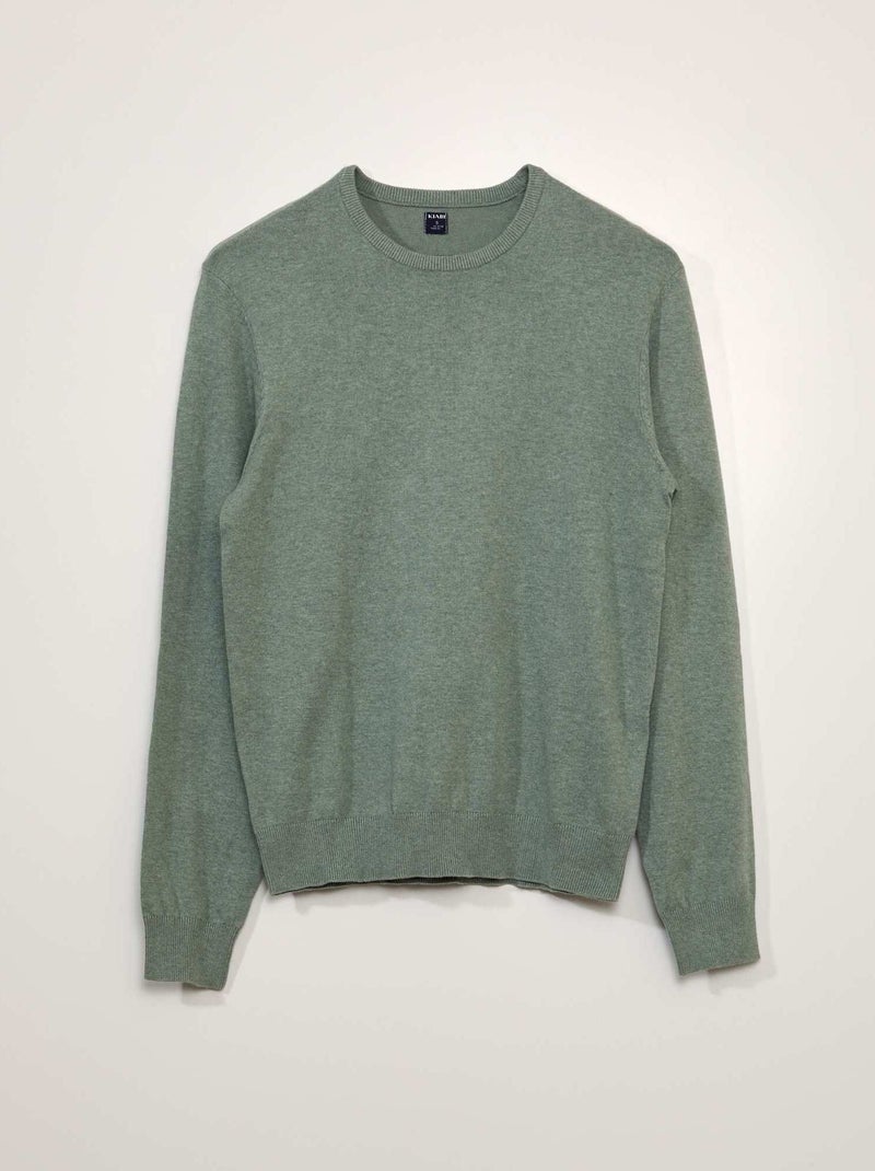 Jersey con cuello redondo VERDE - Kiabi