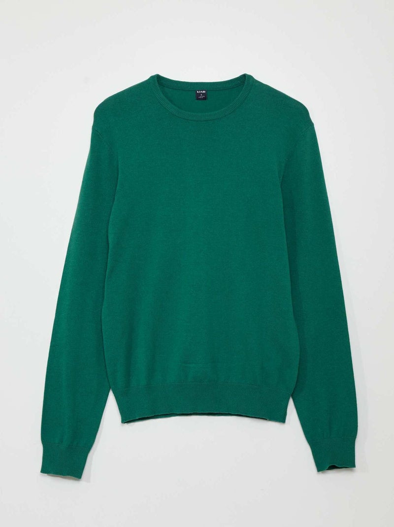 Jersey con cuello redondo VERDE - Kiabi