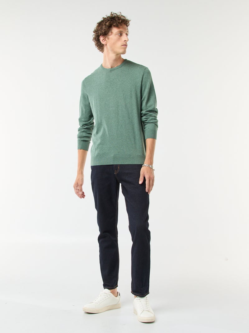Jersey con cuello redondo Verde - Kiabi