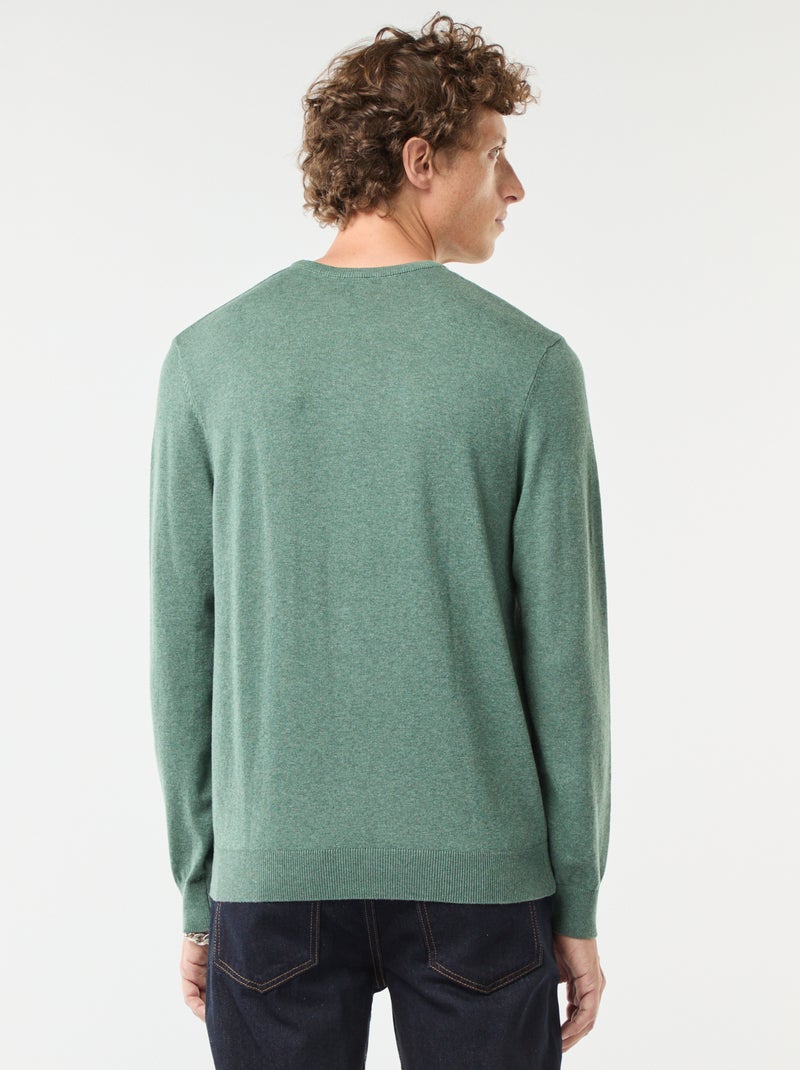 Jersey con cuello redondo Verde - Kiabi