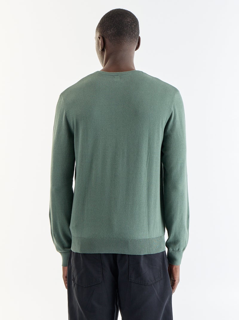 Jersey con cuello redondo Verde - Kiabi