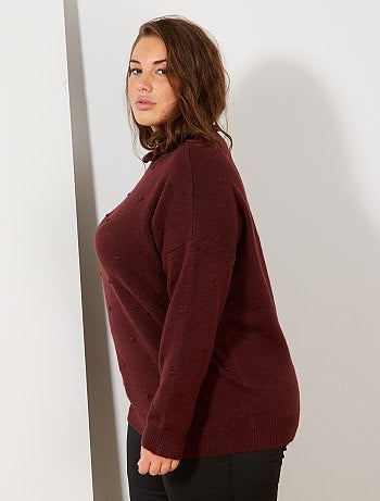 Jersey con cuello victoriano efecto 'bolas' - Kiabi