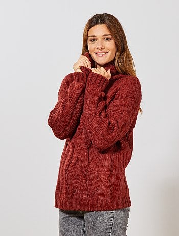 Jersey con cuello vuelto trenzado - Kiabi