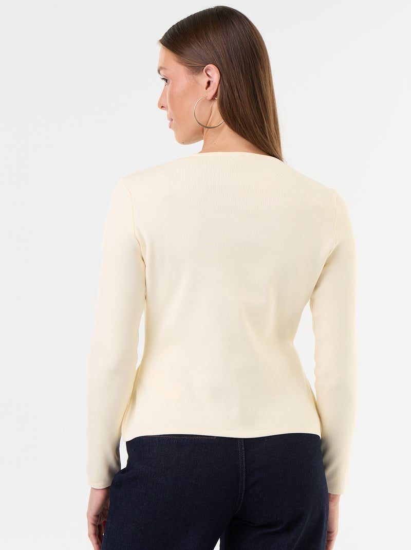 Jersey con detalles mandarines Beige - Kiabi