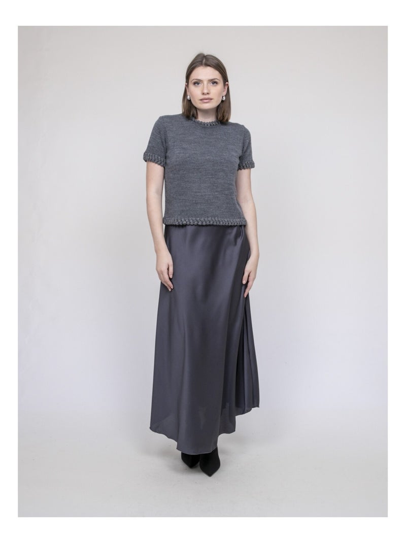 Jersey con detalles trenzados KERMELA Gris - Kiabi