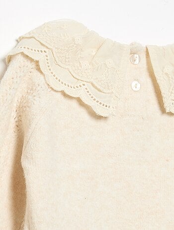 Jersey con doble cuello de fantasía