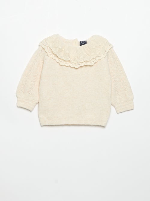 Jersey con doble cuello de fantasía - Kiabi
