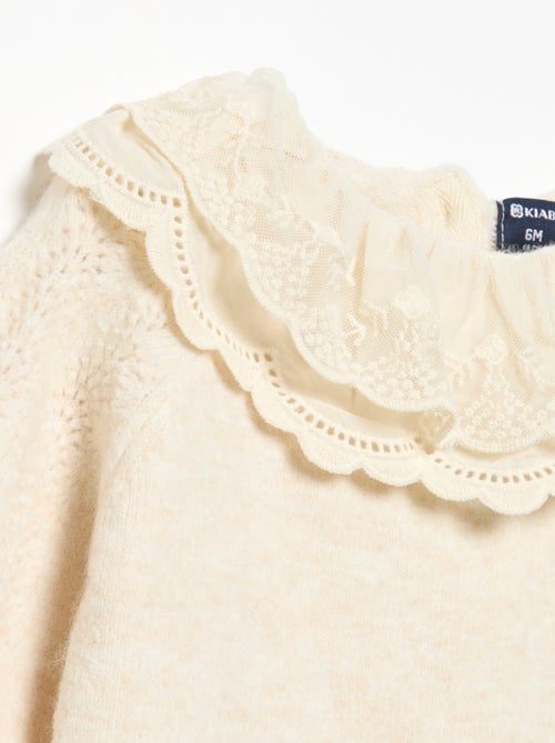 Jersey con doble cuello de fantasía - Kiabi